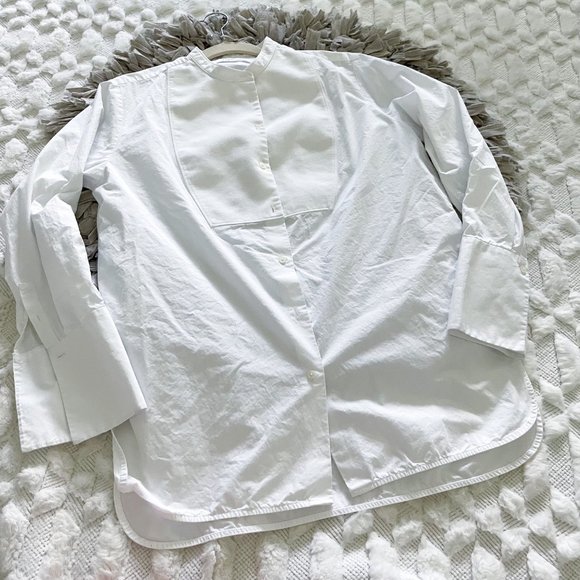 Everlane White Tuxedo Long Sleeve Blouse - Picture 2 of 6